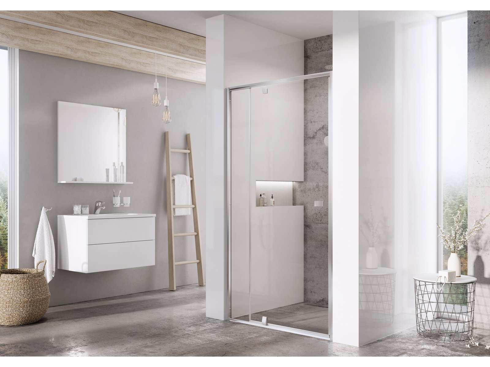 Ravak Pivot drzwi prysznicowe 100 cm uchylne aluminium połysk/szkło przezroczyste 03GA0C00Z1