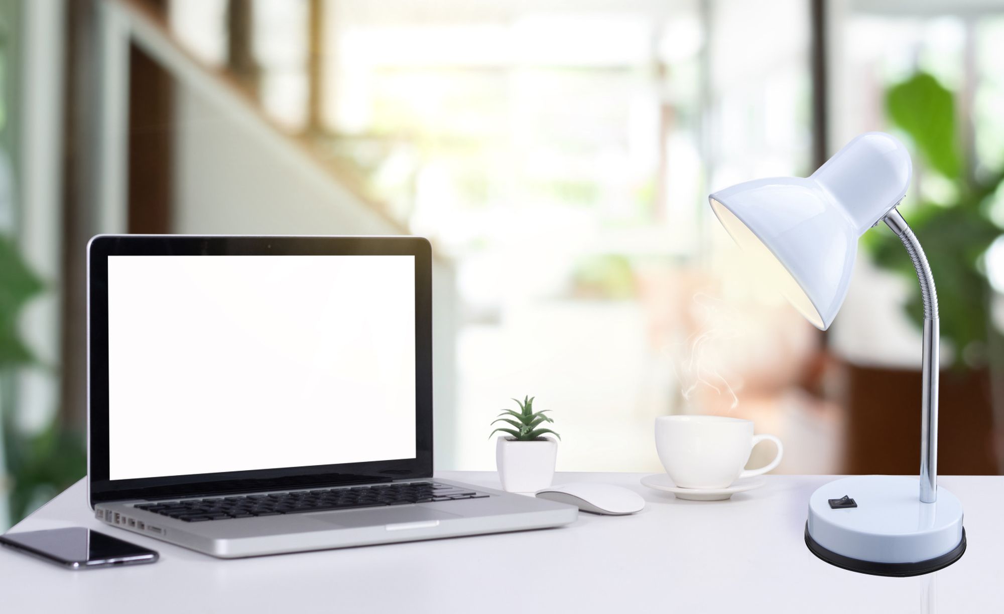 Globo Lighting Basic lampa biurkowa 1x40 W biała-chrom 2485