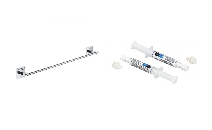 Zestaw Grohe Start Cube drążek na ręcznik chrom i klej montażowy QuickFix (41089000, 41128000) - Wysyłka w 24h