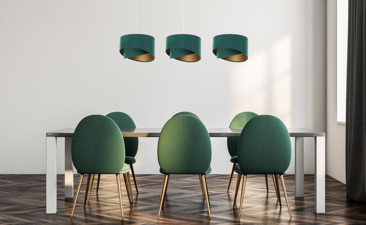 BPS Koncept Galaxy lampa wisząca 3x60 W biała-zielona-złota 060-L3-003