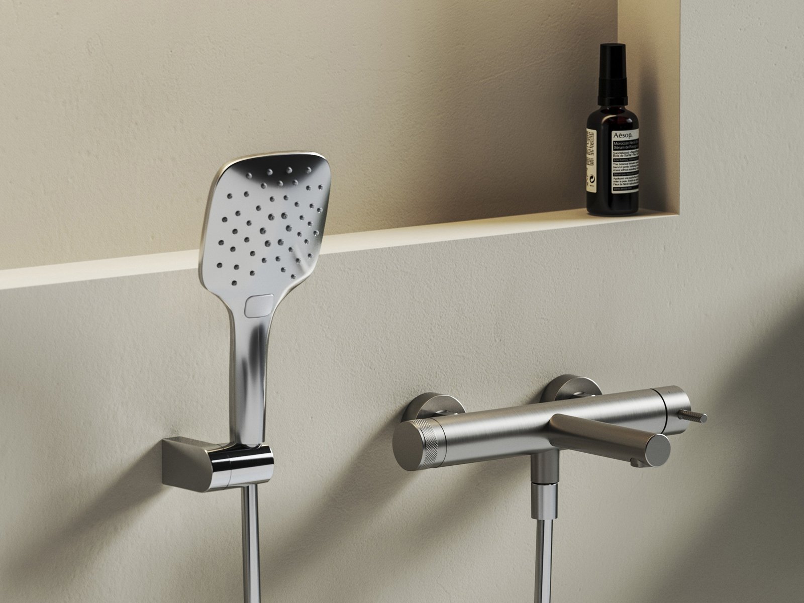 Ravak Nox bateria wannowo-prysznicowa ścienna stal nierdzewna szczotkowana X070646