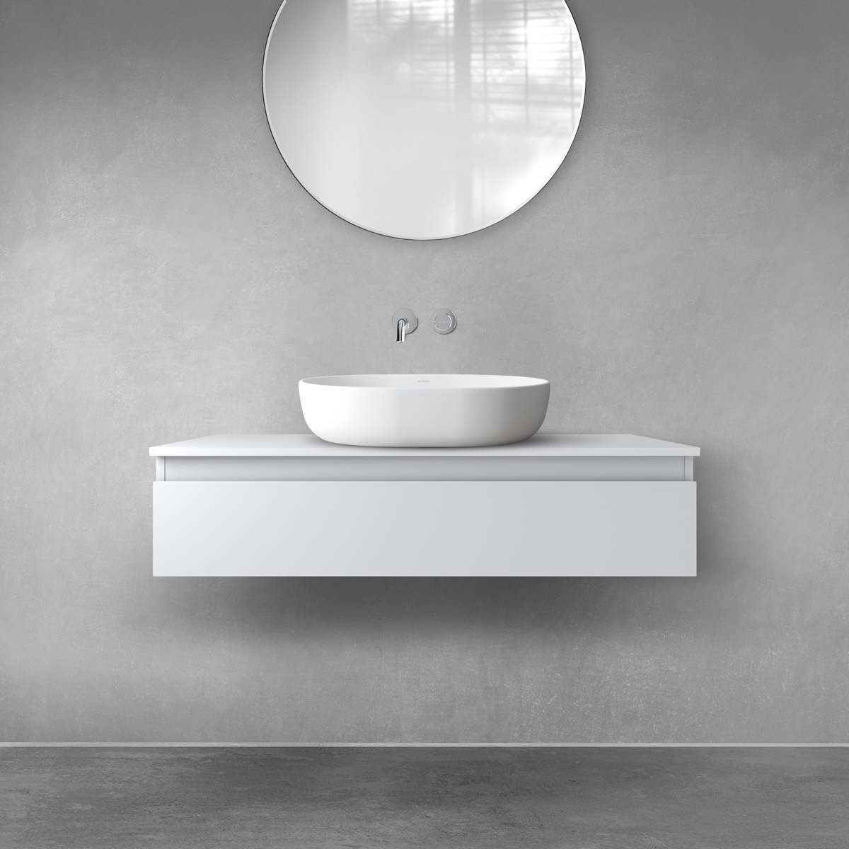 Oltens Vernal szafka 100 cm podumywalkowa wisząca szary mat 60011700 - Wysyłka w 24h