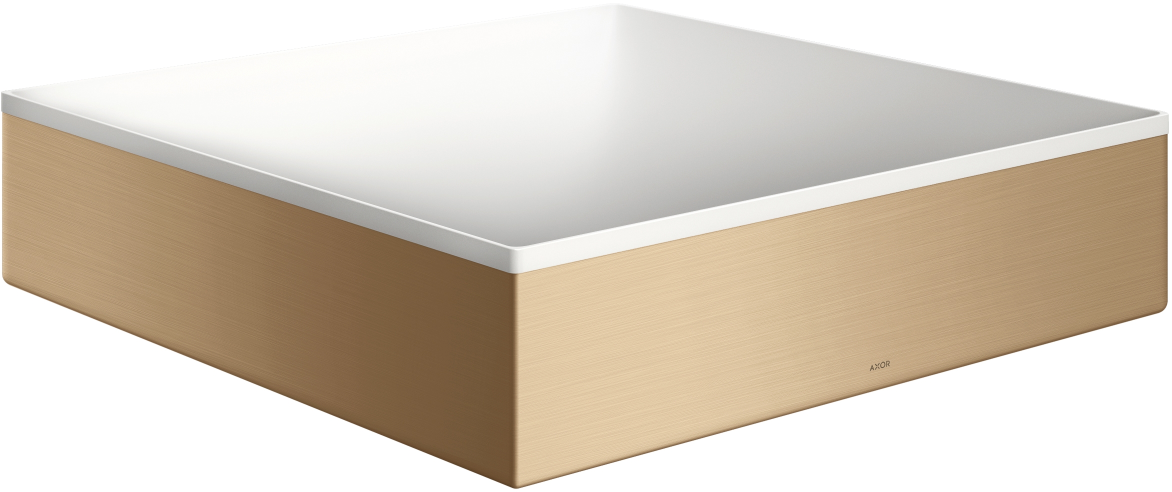 Axor Suite umywalka 40x40 cm nablatowa kwadratowa biały/brąz szczotkowany 42003140
