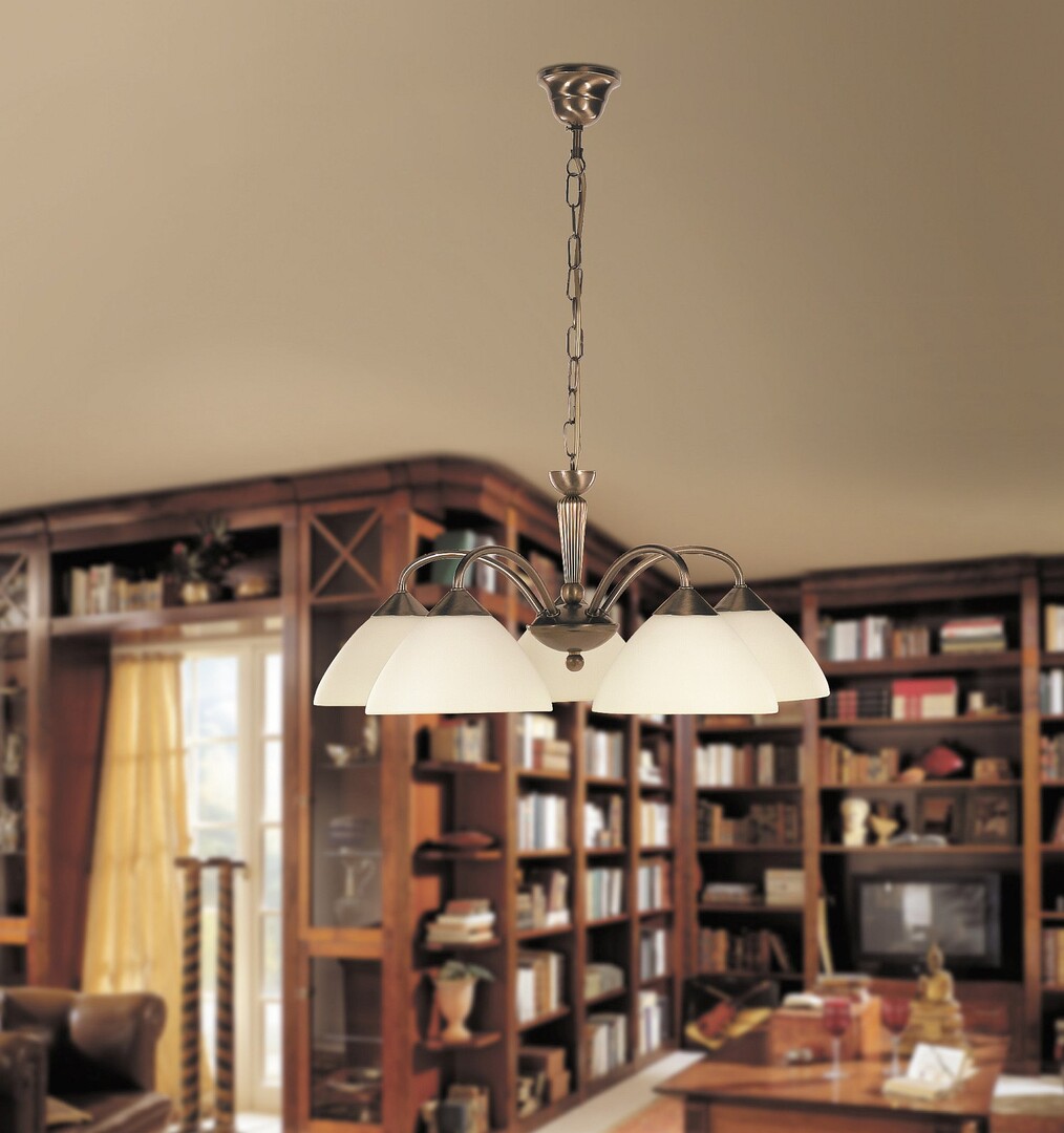 Rabalux Regina lampa wisząca 5x40W mosiądz/kremowa 8175