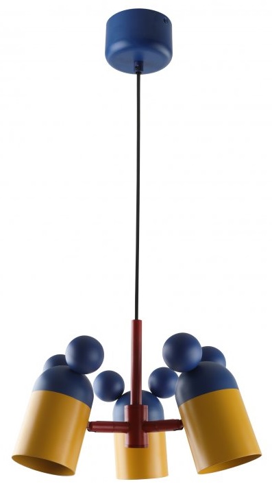 GTV Mouse lampa wisząca 3x25 W granatowo-żółta OS-MOUS-27-DEC