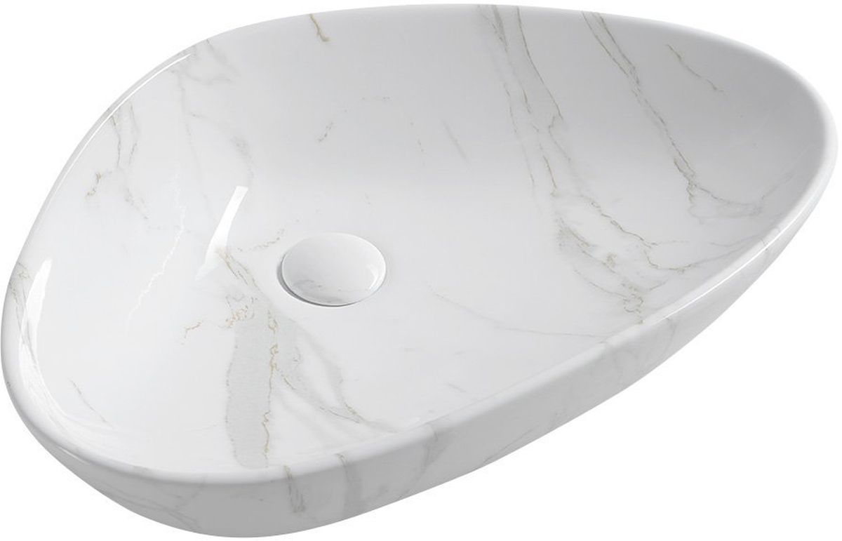 Sapho Dalma umywalka 58,5x39 cm nablatowa owalna carrara MM217