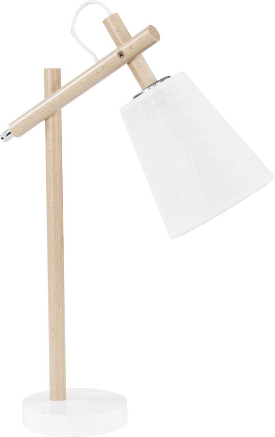 TK Lighting Vaio White lampa biurkowa 1x15W biały/drewno 667