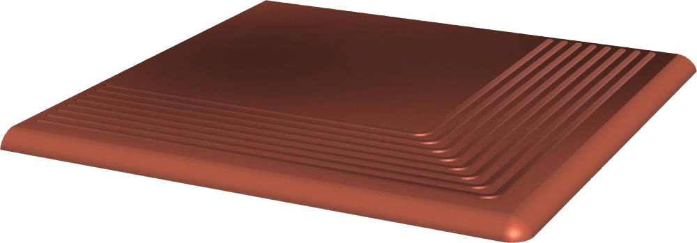 Paradyż Cloud stopnica 30x30 cm narożna czerwony mat