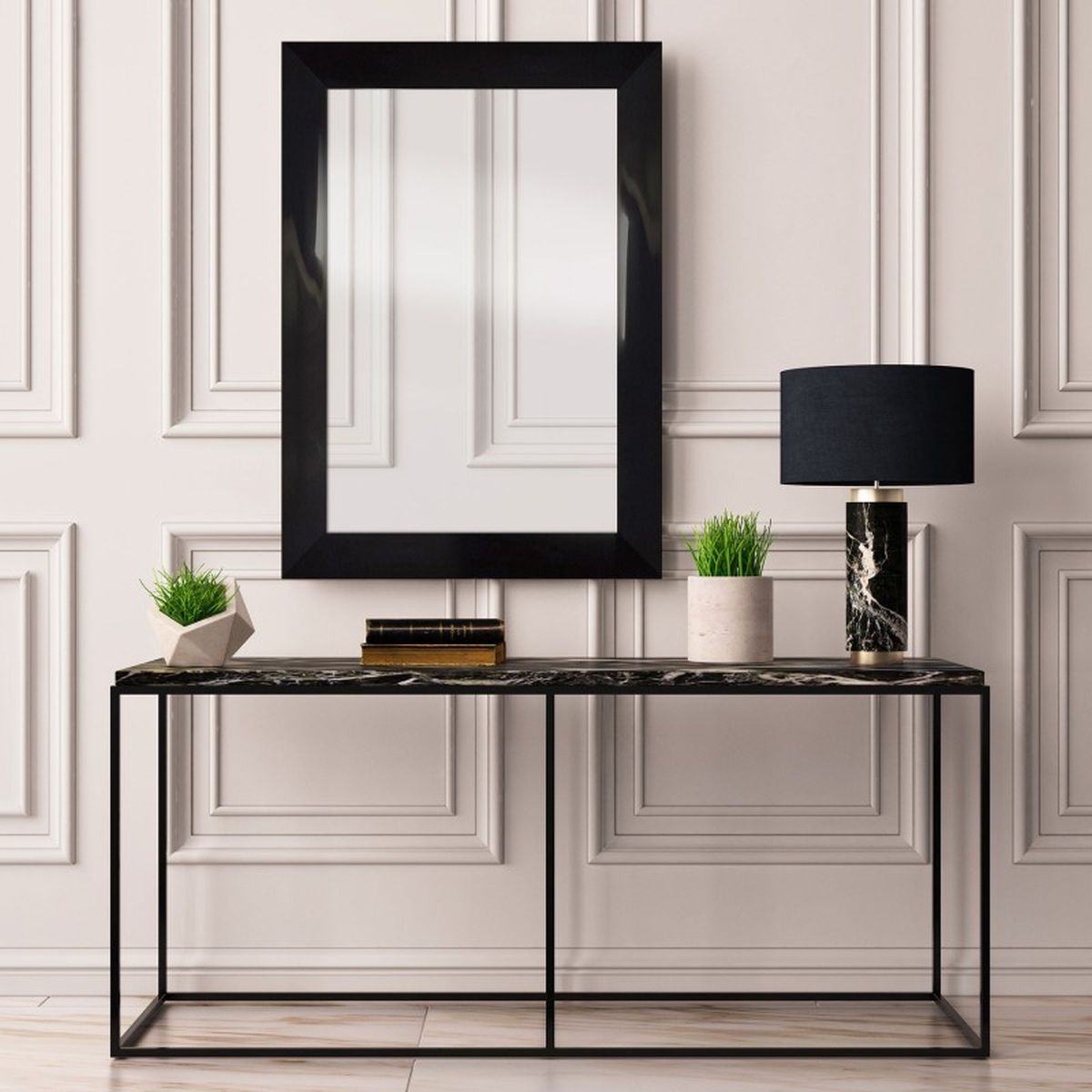 Ars Longa Simple lustro 113x63 cm prostokątne czarne SIMPLE50100-C