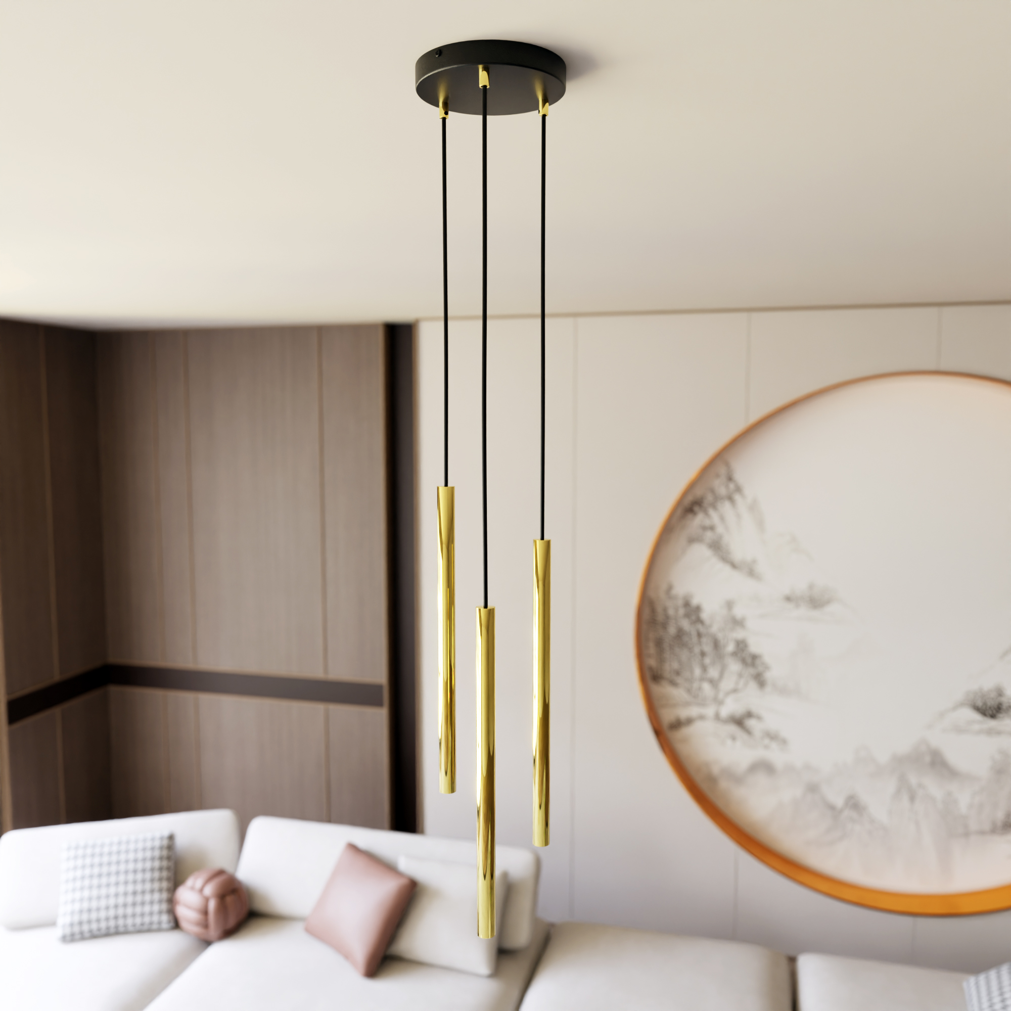 Emibig Selter Gold lampa wisząca 3x8W złoty/czarny 1332/3PREM