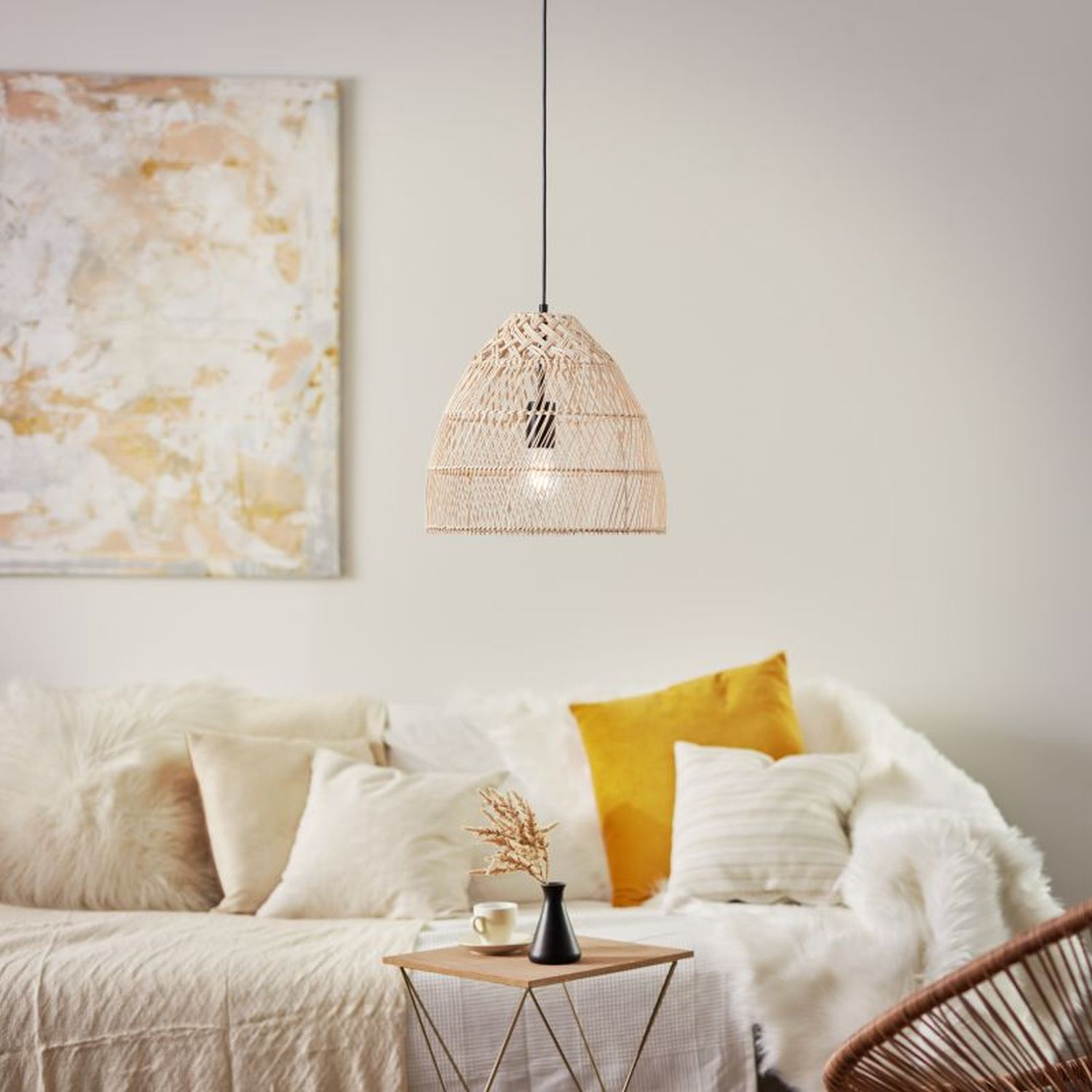 Brilliant Minster lampa wisząca 1x25W rattan 99552/09