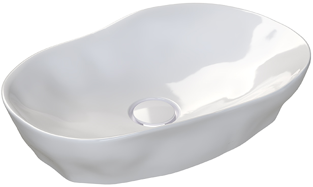 Sanindusa Magmma umywalka 60x39,6 cm owalna nablatowa biała 147389004