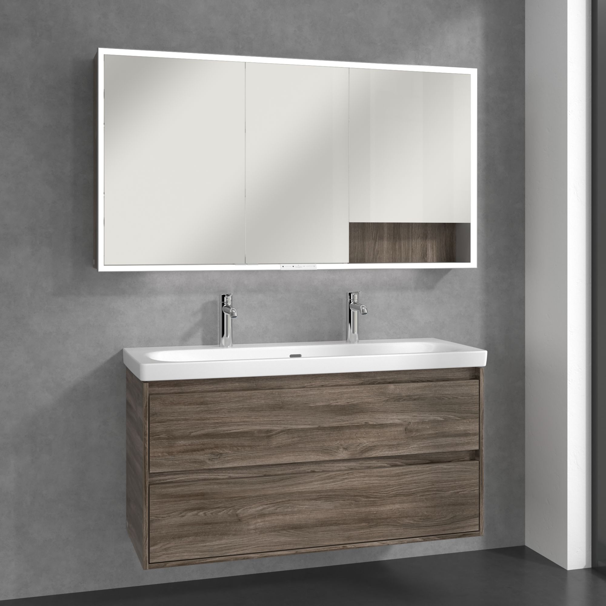 Villeroy & Boch My View+ szafka 140x16,8x75 cm z lustrem Stone Oak A48114RK