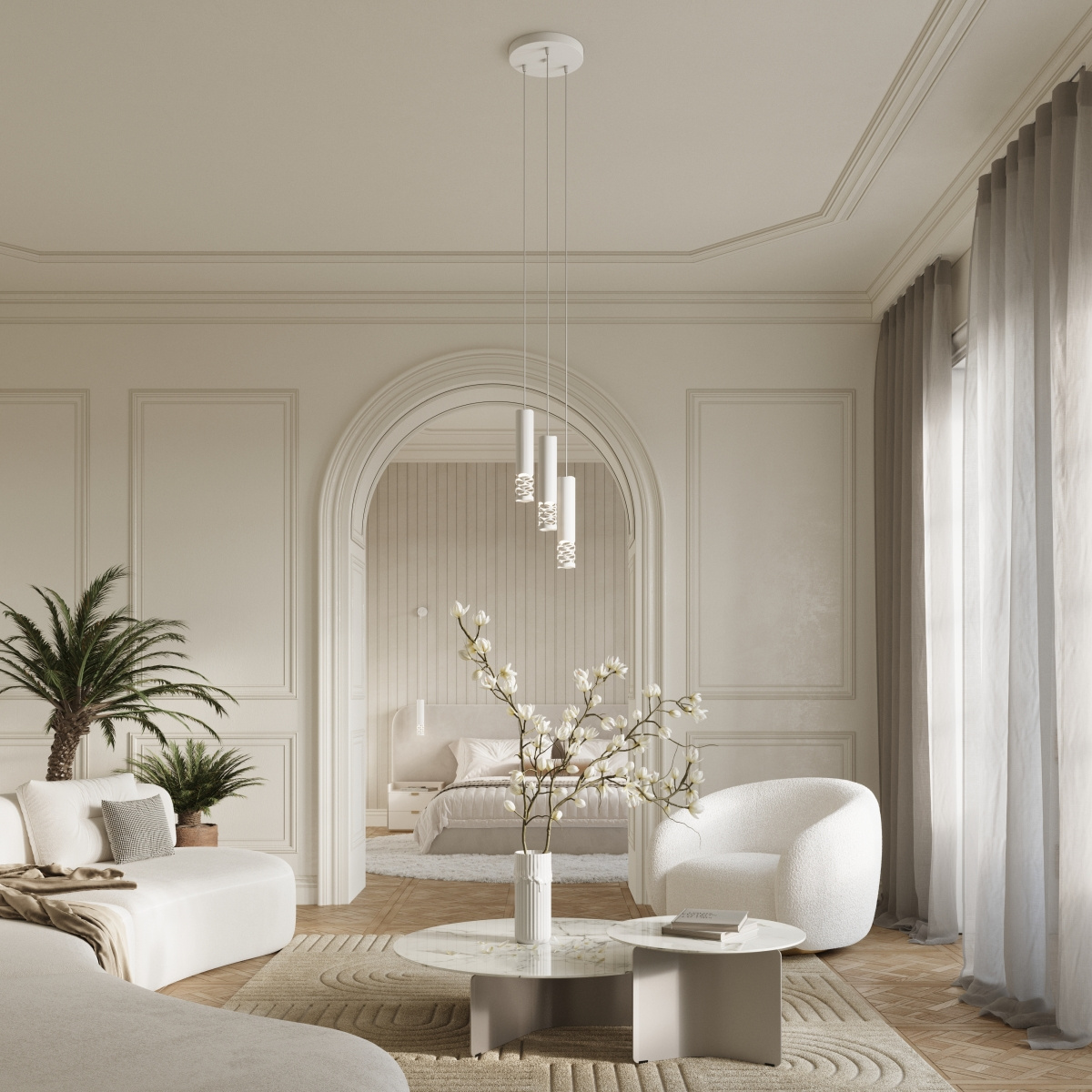 Sollux Lighting Liro lampa wisząca 2x10 W biała SL.1692