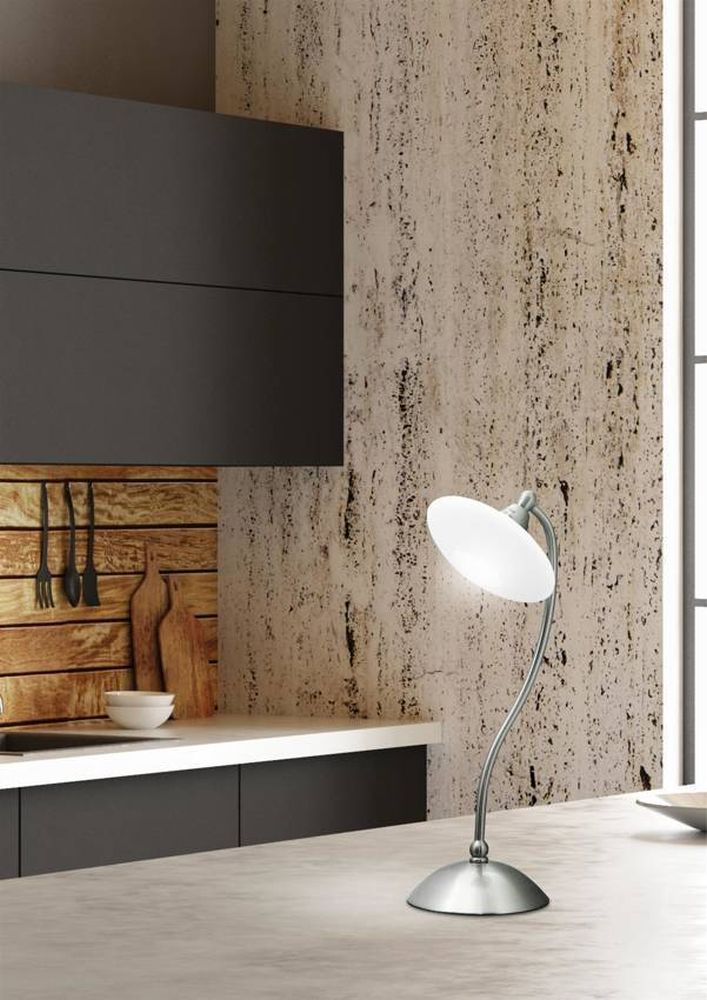 Candellux Elisa lampa biurkowa 1x40W biały/satyna/nikiel 41-06045