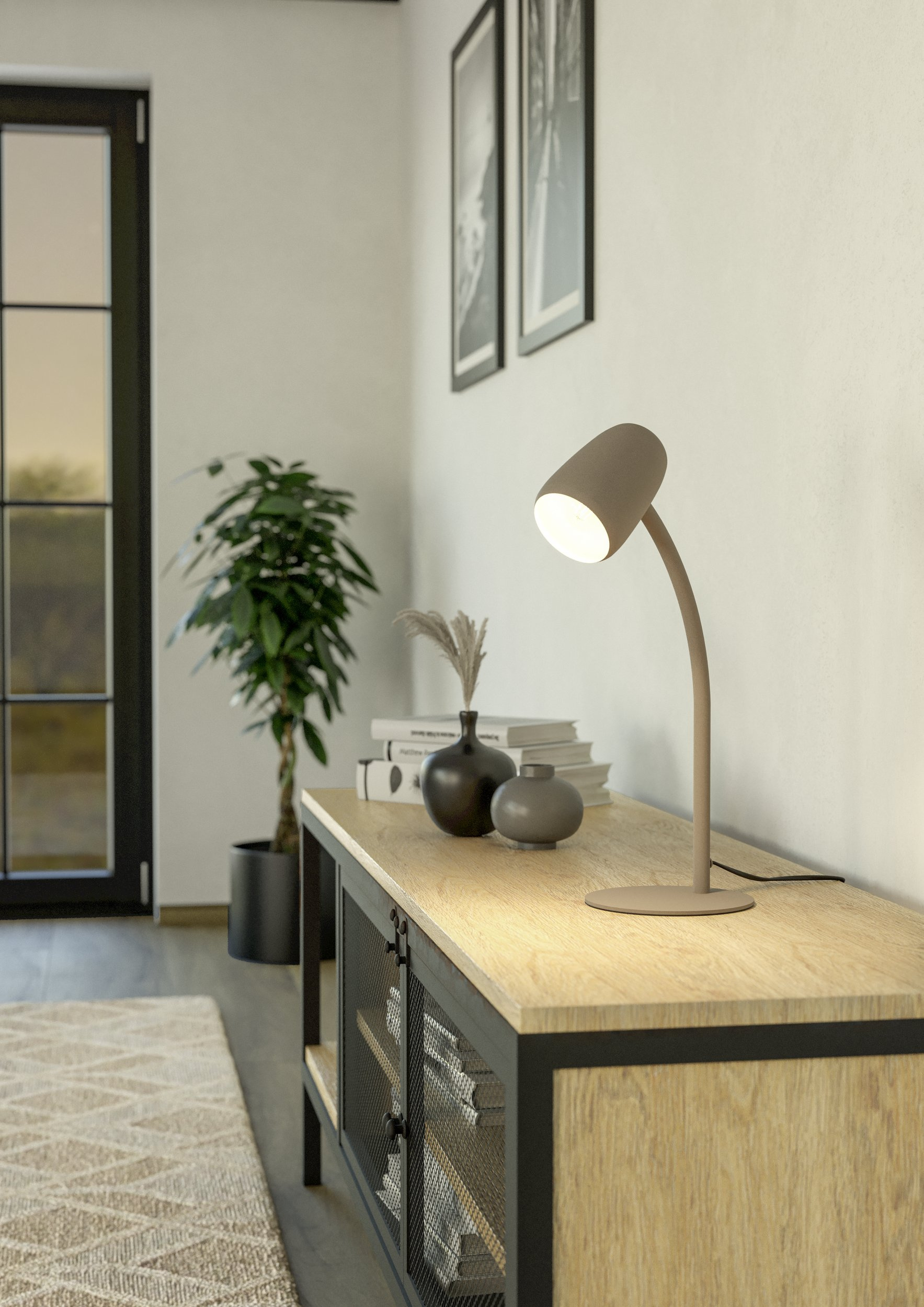 Eglo Carlo lampa biurkowa 1x18 W beżowa 901829