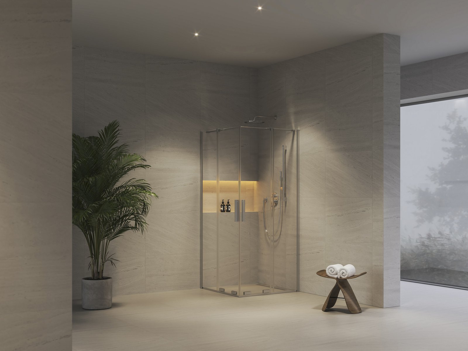 Ravak Roll RORV2 kabina prysznicowa 80x80 cm kwadratowa chrom połysk/szkło przezroczyste X14V40C00Z1