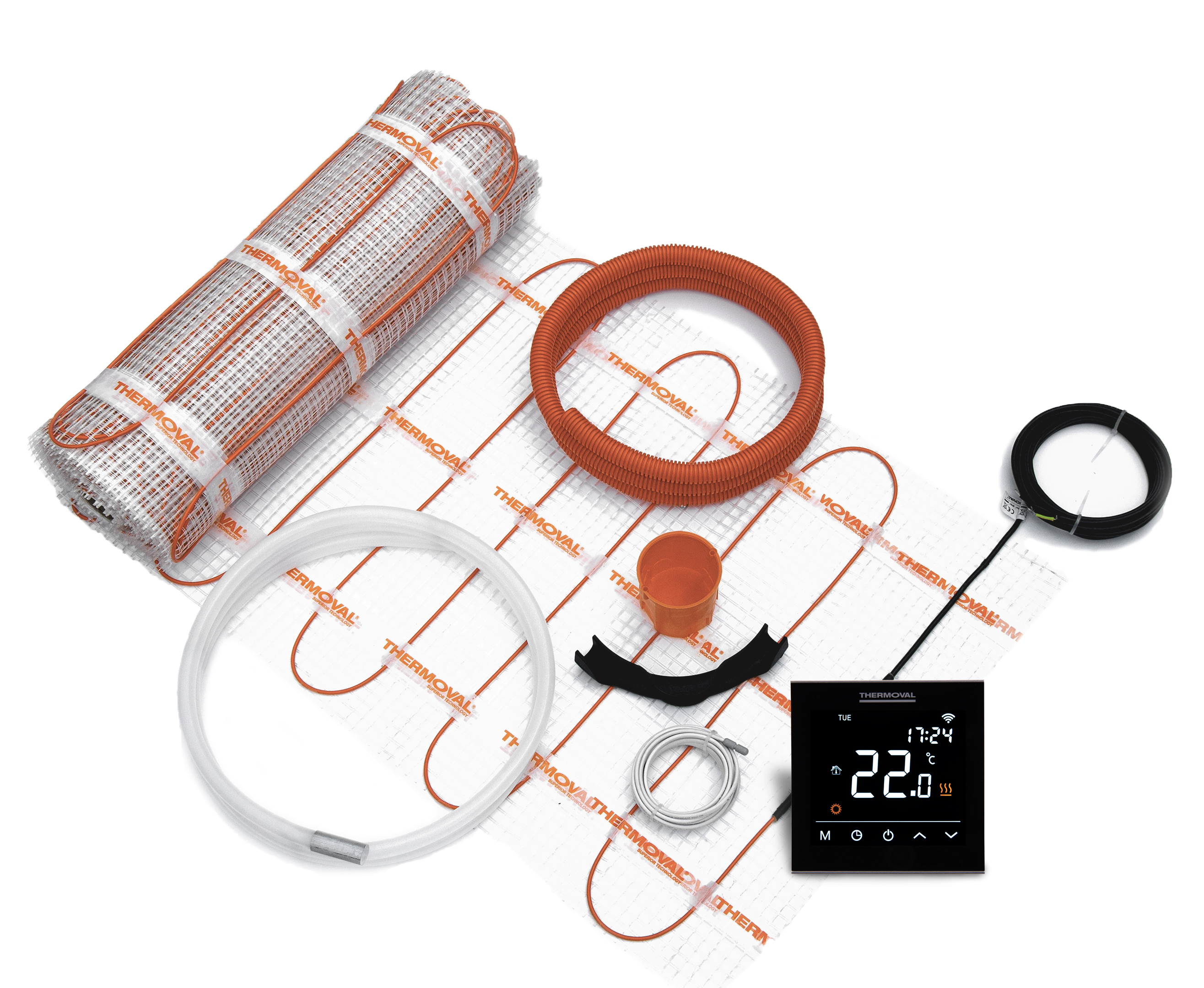 Thermoval TV TO mata grzewcza 14 m2 150 W/m2 z termoregulatorem TVT 30 CS WiFi czarnym
