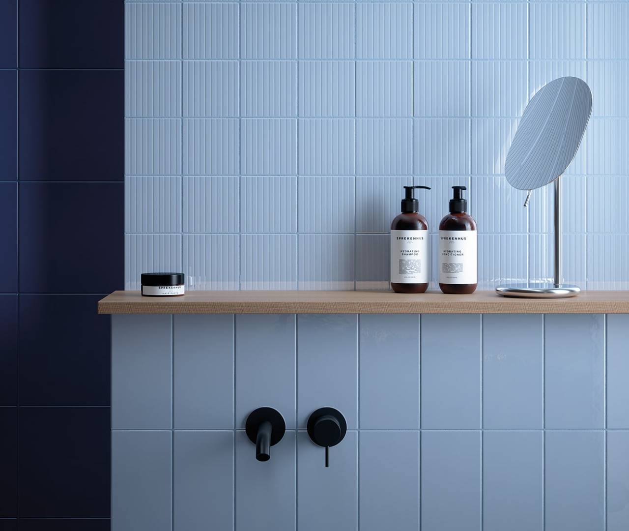 Paradyż Neve Creative Dekor płytka ścienna 9,8x9,8 cm niebieski połysk