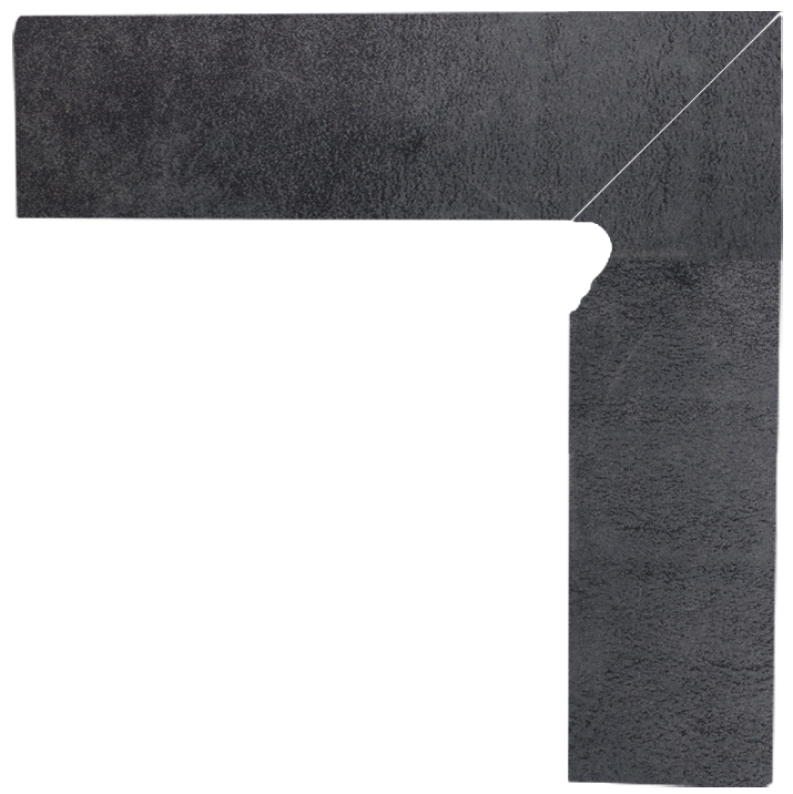 Paradyż Bazalto cokół podłogowy 8,1x30 cm prawy dwuelementowy grafitowy mat