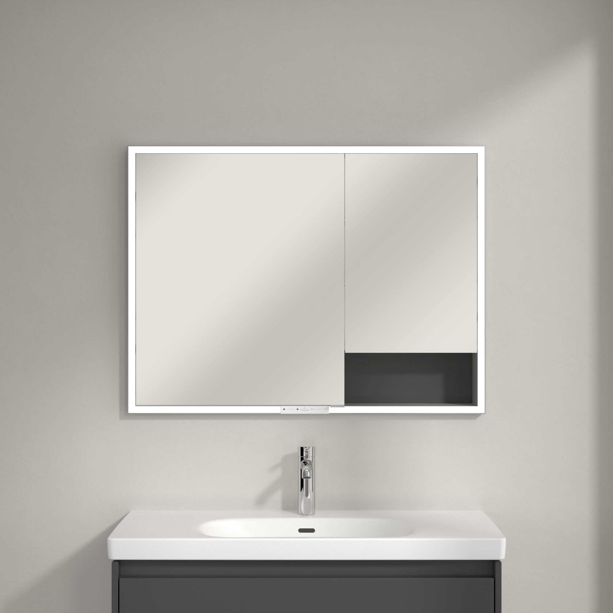 Villeroy & Boch My View+ szafka 100x16,8x75 cm z lustrem grafitowa A48210VR