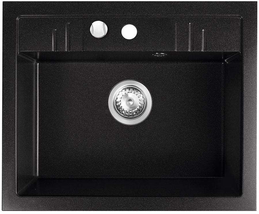 Ferro Mezzo II zlewozmywak granitowy 58x48 cm grafit DRGM1/48/58BA