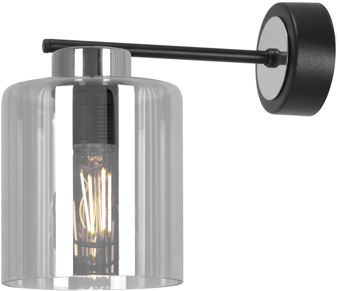 Kaja Luna kinkiet 1x15 W czarny-srebrny-grafitowy K-5528