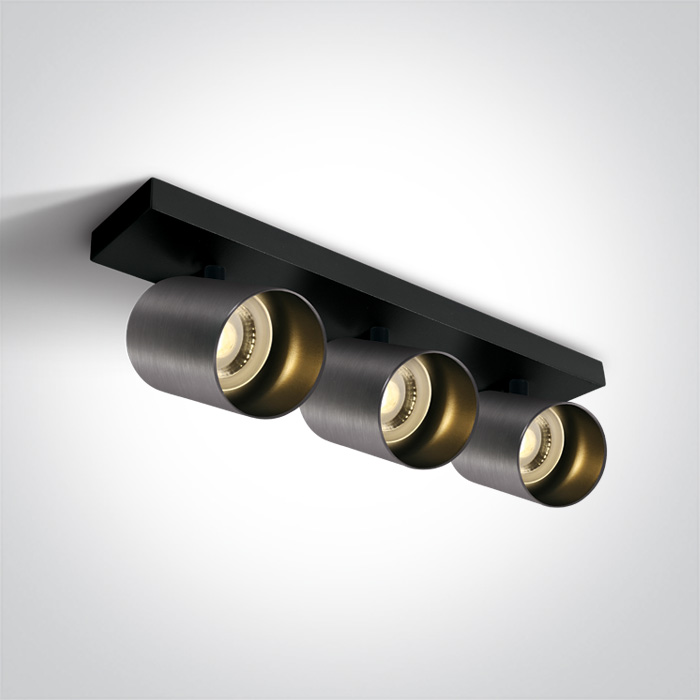 One Light Elatos lampa podsufitowa 3x10W szary metaliczny/czarny 65305N/MG