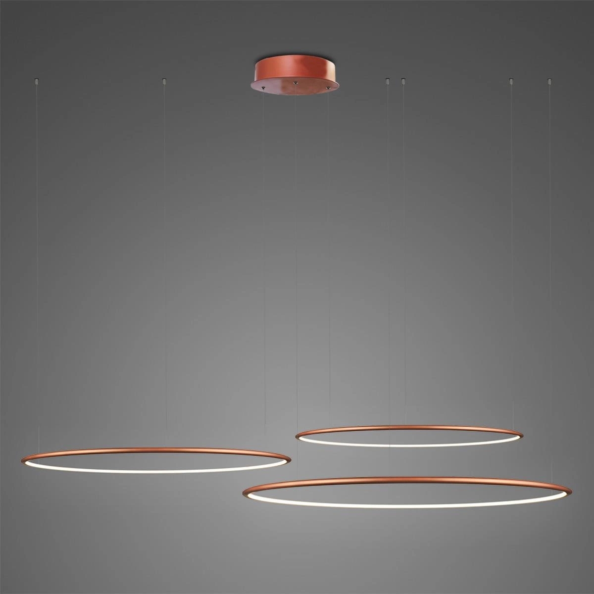 Altavola Design Ledowe Okręgi lampa wisząca ściemnialna 68 W miedź LA075/CO3_80_in_3k_copper_dimm
