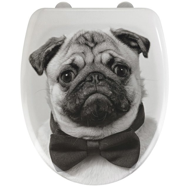 Wenko Pugy deska sedesowa wolnoopadająca wzór czarny/biały 23444100 - Wysyłka w 24h