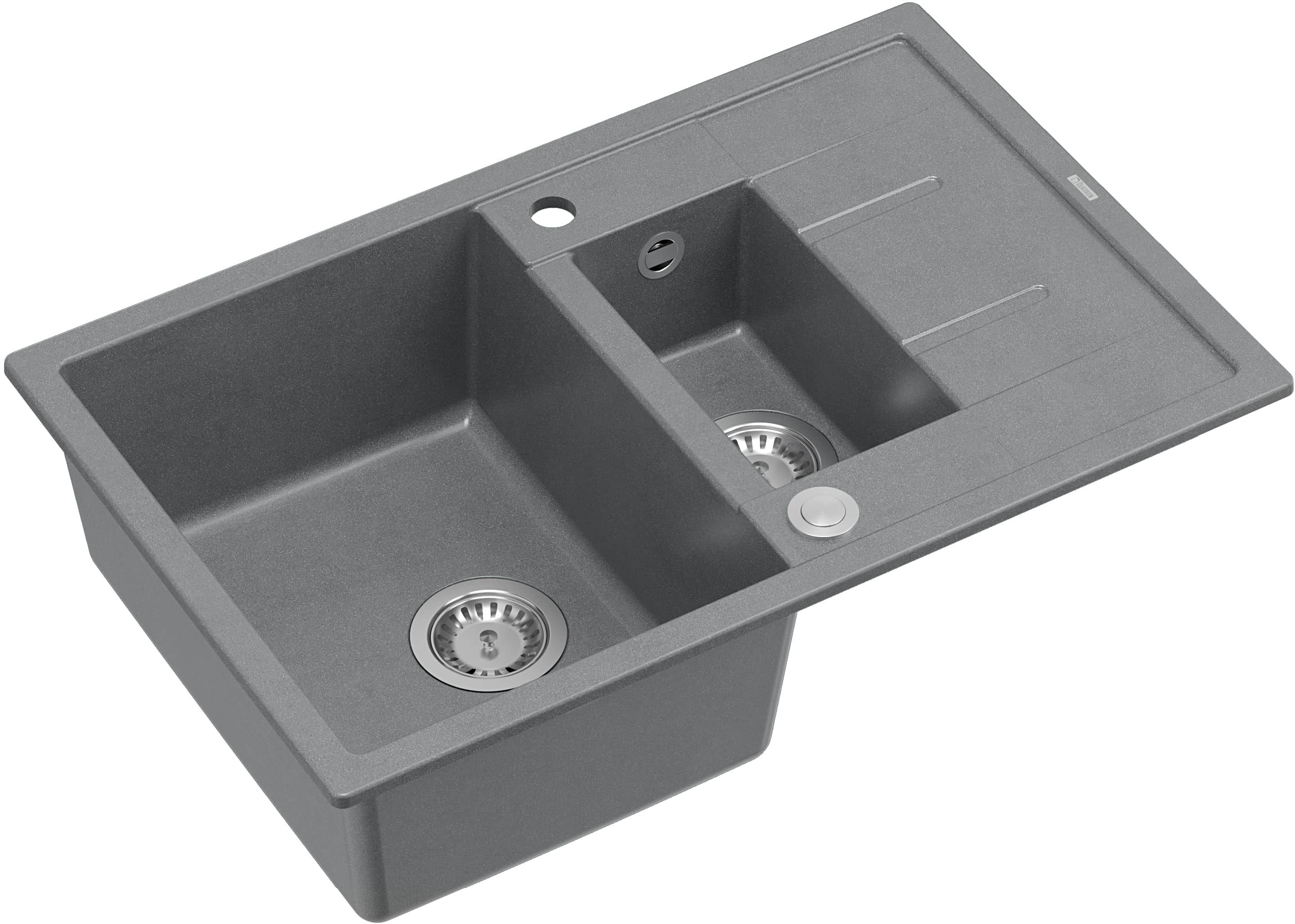 Quadron Morgan 156 zlewozmywak 78x50 cm GraniteQ silver stone/stal HB8224U5-BS_P2O