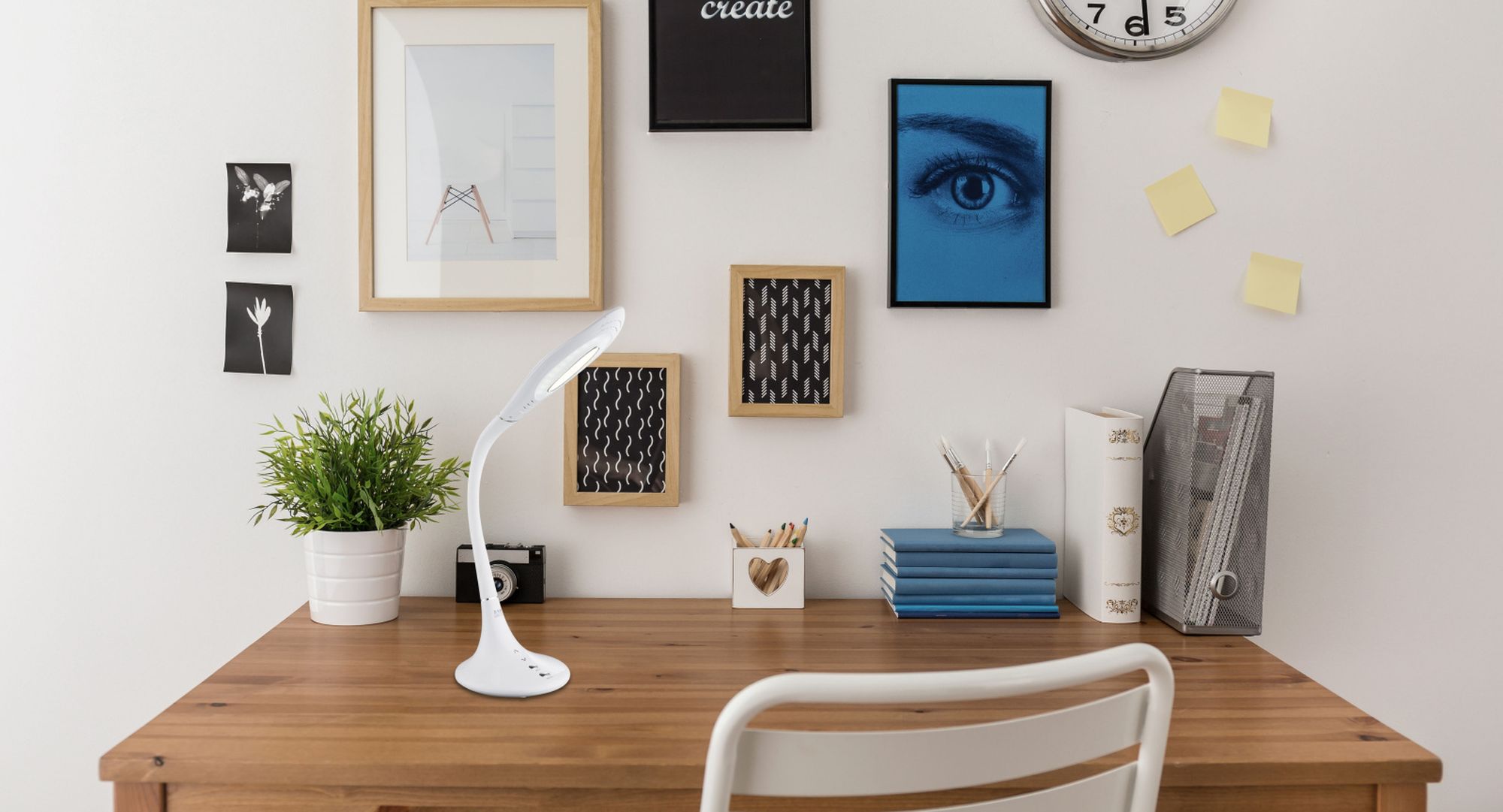 Globo Lighting Pattaya lampa biurkowa 1x10 W biała-chrom 58271