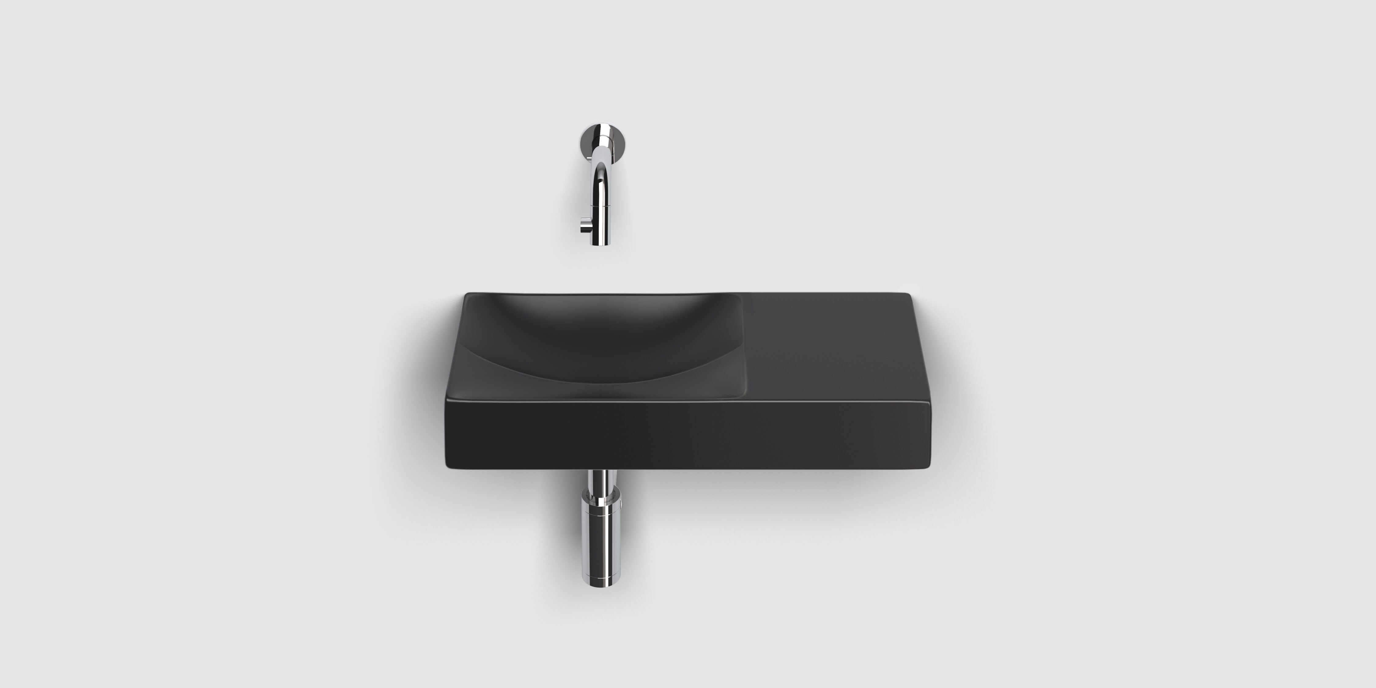 Clou Vale umywalka 45x19 cm prostokątna ścienna-nablatowa czarna CL/03.30162.R