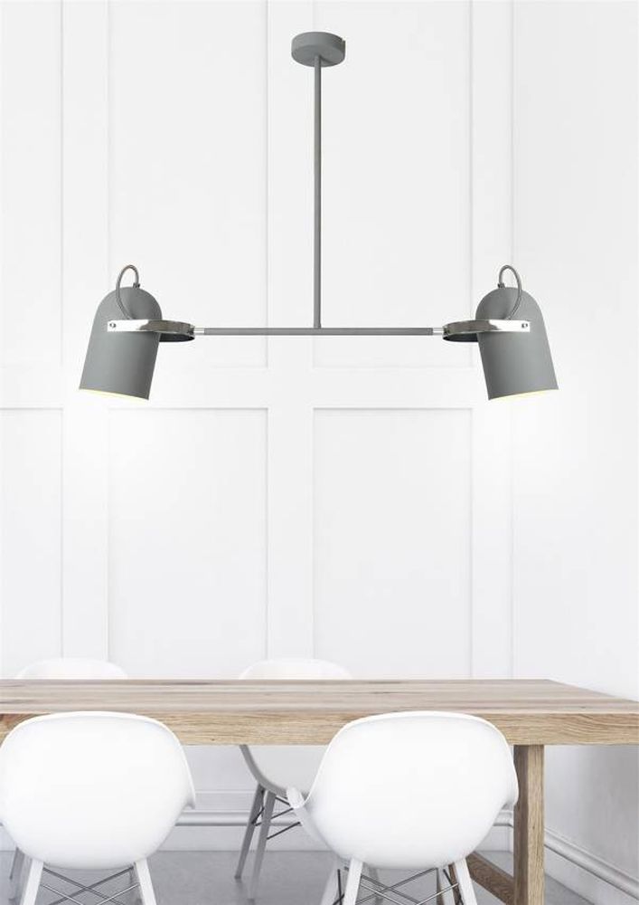 Candellux Gray lampa podsufitowa 2x40W szara 32-66510