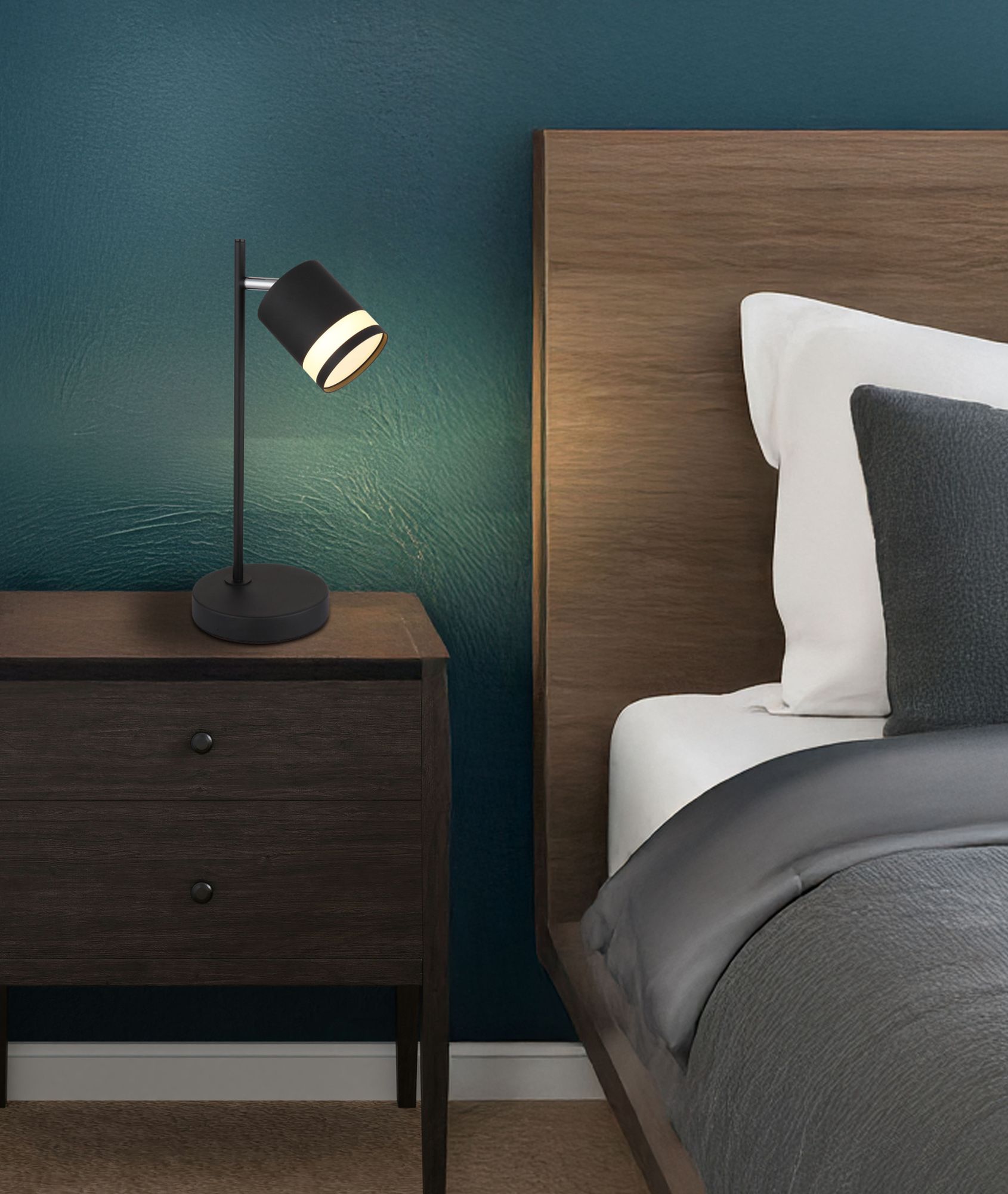 Globo Lighting Lucero lampa biurkowa 1x7 W czarna-opal 57852T