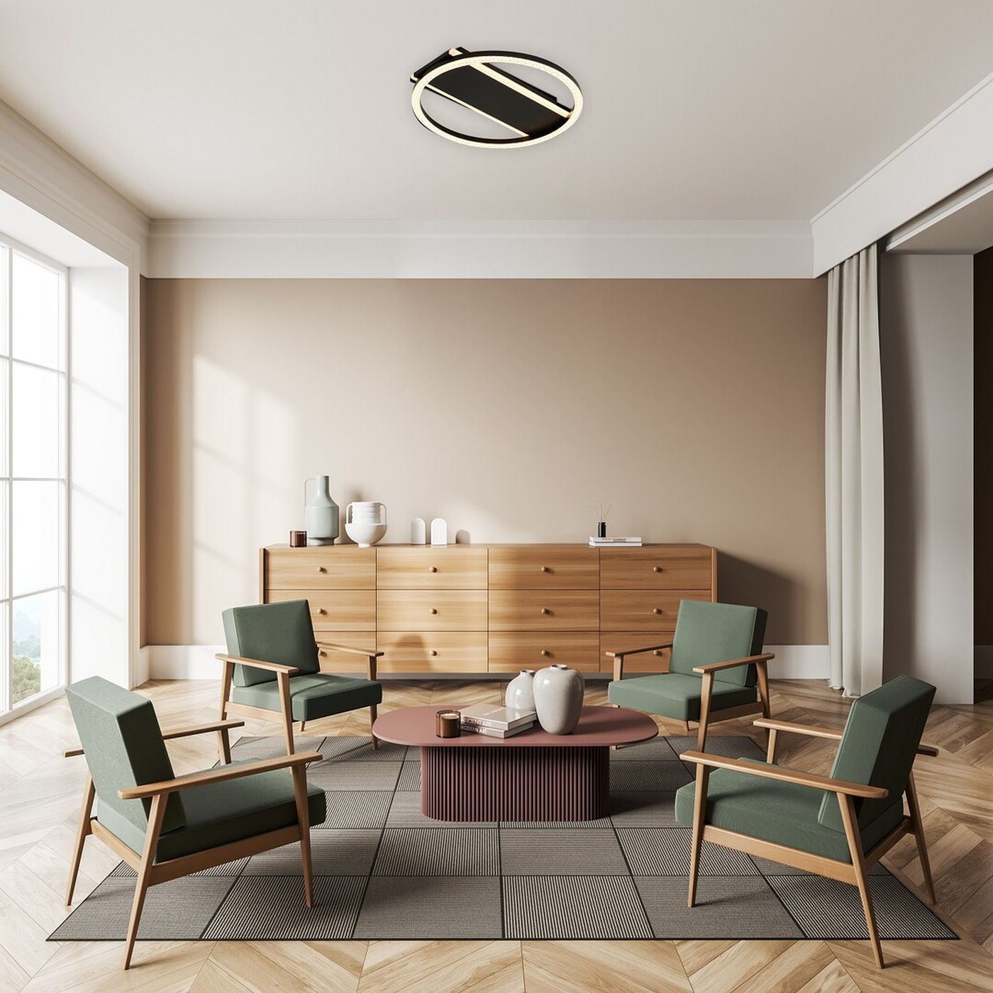 Rabalux Kerstin lampa podsufitowa 3x24 W biała-czarna 71369