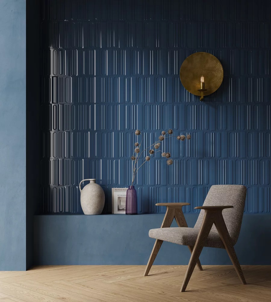 Paradyż Monpelli Navy płytka ścienna 29,8x6,5 cm niebieska