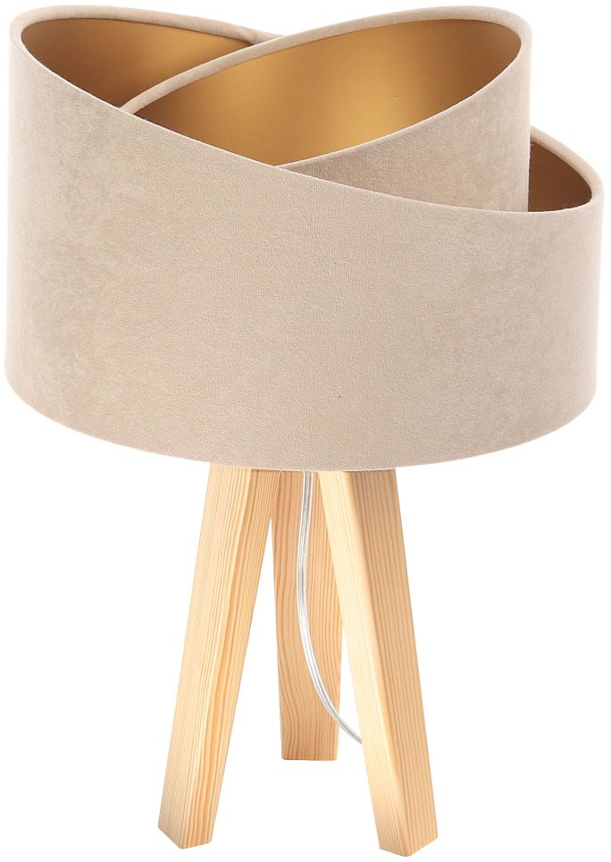 BPS Koncept Galaxy lampa stołowa 1x60 W złota-drewno-beżowa 060S-029 - Wysyłka w 24h