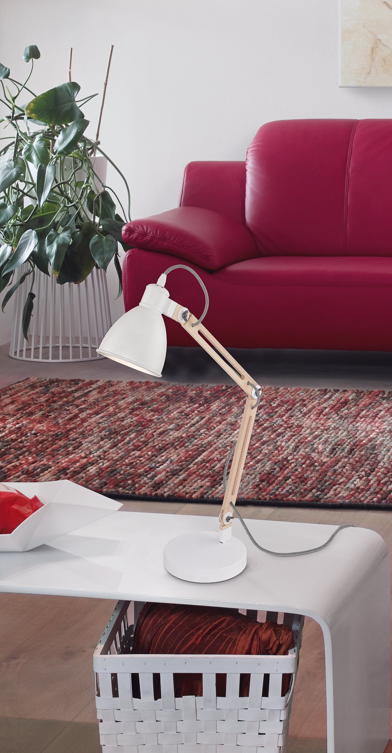 Eglo Torona lampa biurkowa 1x18 W biała 901294