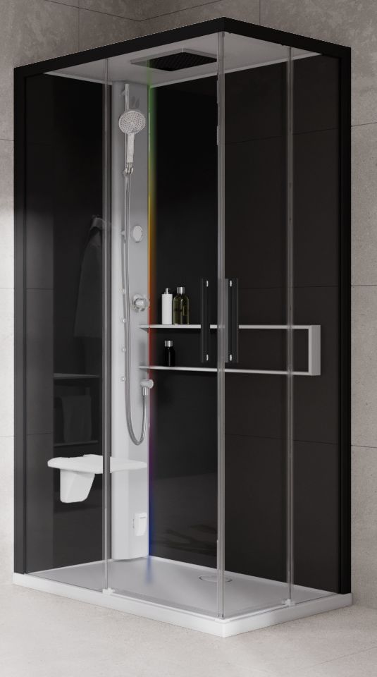 Novellini Glax 2 2.0 A kabina z hydromasażem 100x80 cm lewa parowa z brodzikiem biała G22A198SM5-1UH