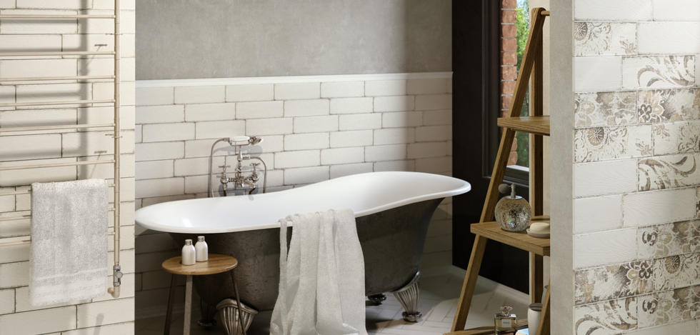 Paradyż Rondoni dekor ścienny 9,8x29,8 cm inserto motyw C STR biały/brązowy