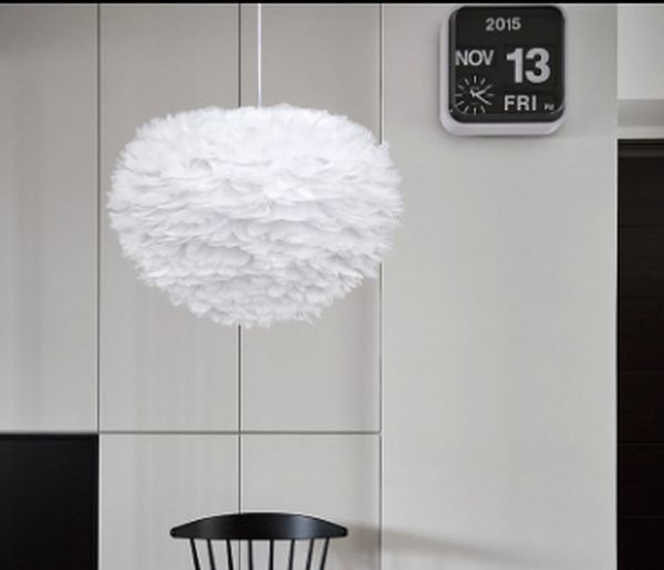 Abigali Feather lampa wisząca 1x40W biała CHUF-E27