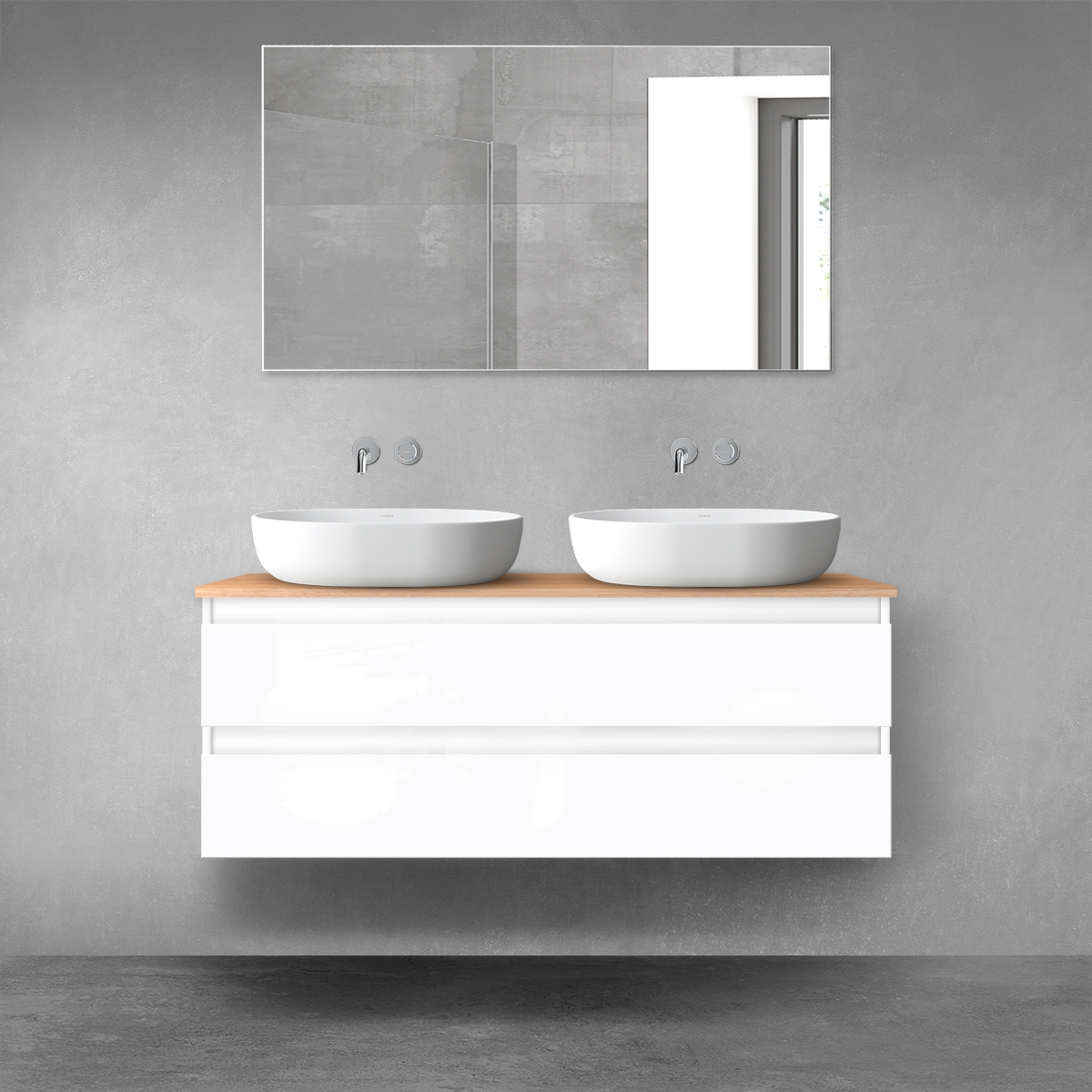 Oltens Vernal szafka 120 cm podumywalkowa wisząca biały połysk 60019000 - Wysyłka w 24h