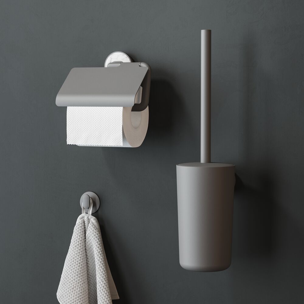 Tiger Cata uchwyt na papier toaletowy z pokrywą szary/marmur 800409