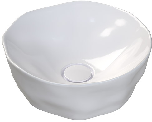 Sanindusa Magmma umywalka 42,5 cm okrągła nablatowa biała matowa 147734604