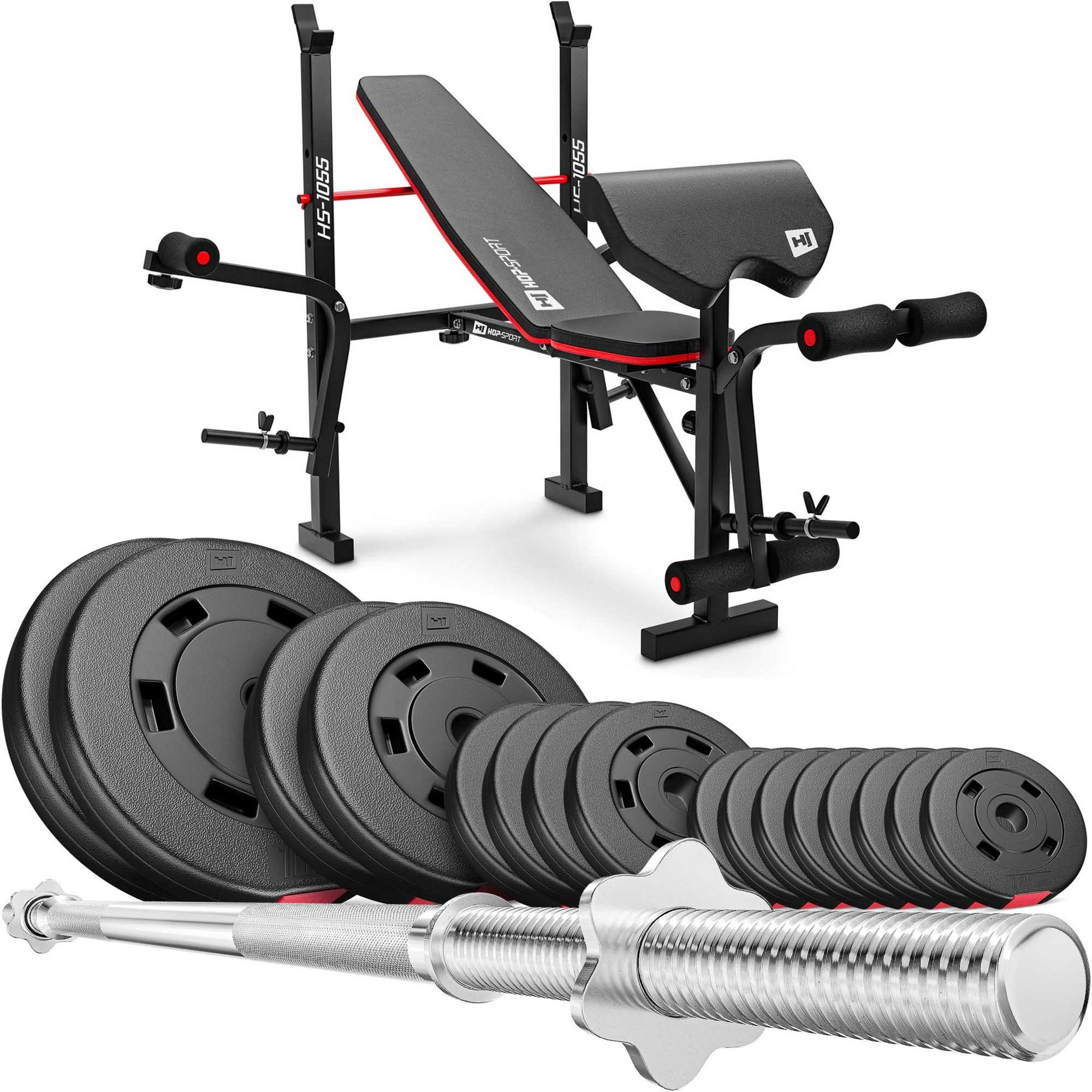 Zestaw kulturystyczny Premium 59kg z ławką HS-1055