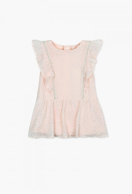 BOBOLI 707262 Szyfonowa sukienka brzoskwiniowa