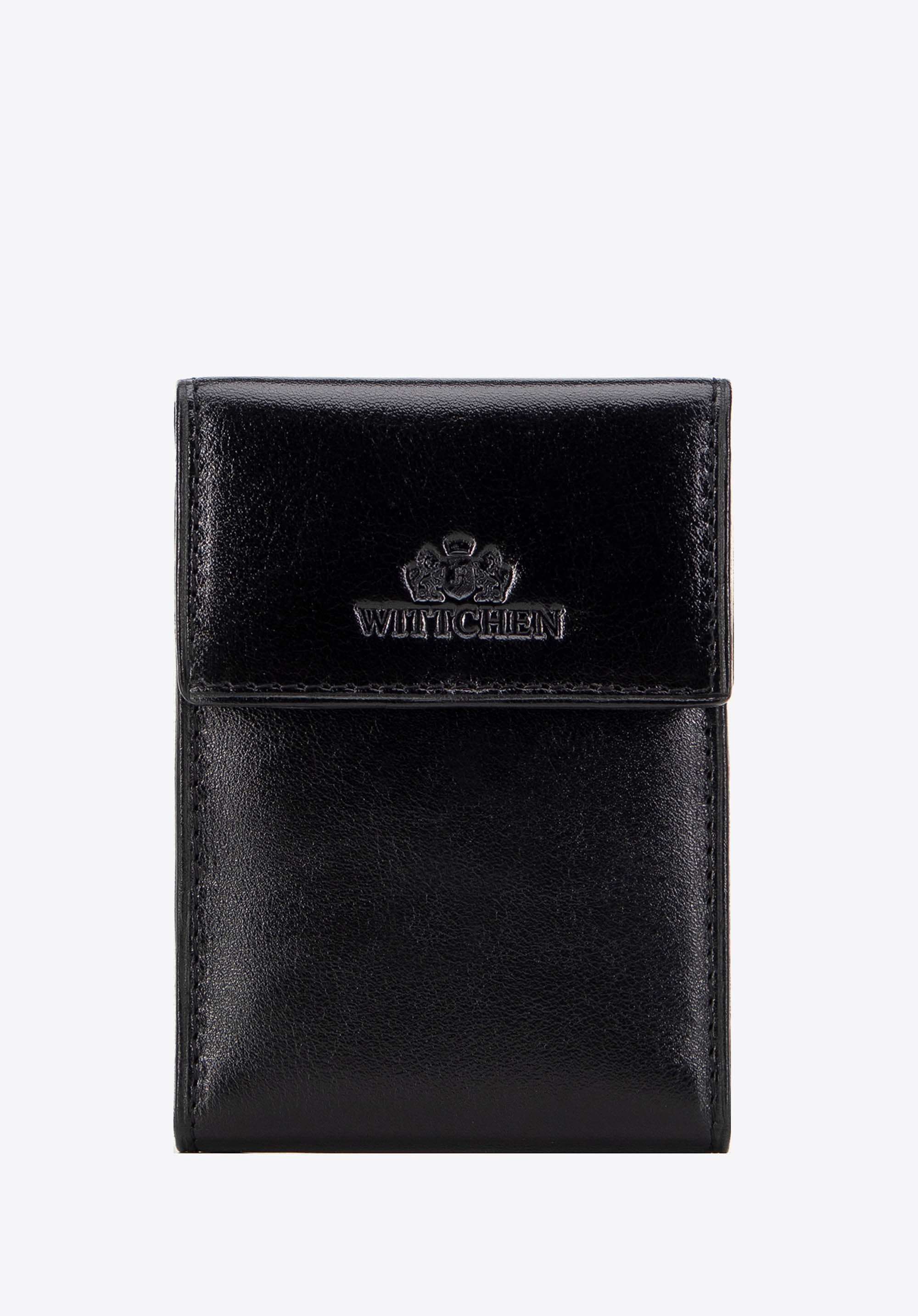 Etui na karty skórzane rozkładane czarne