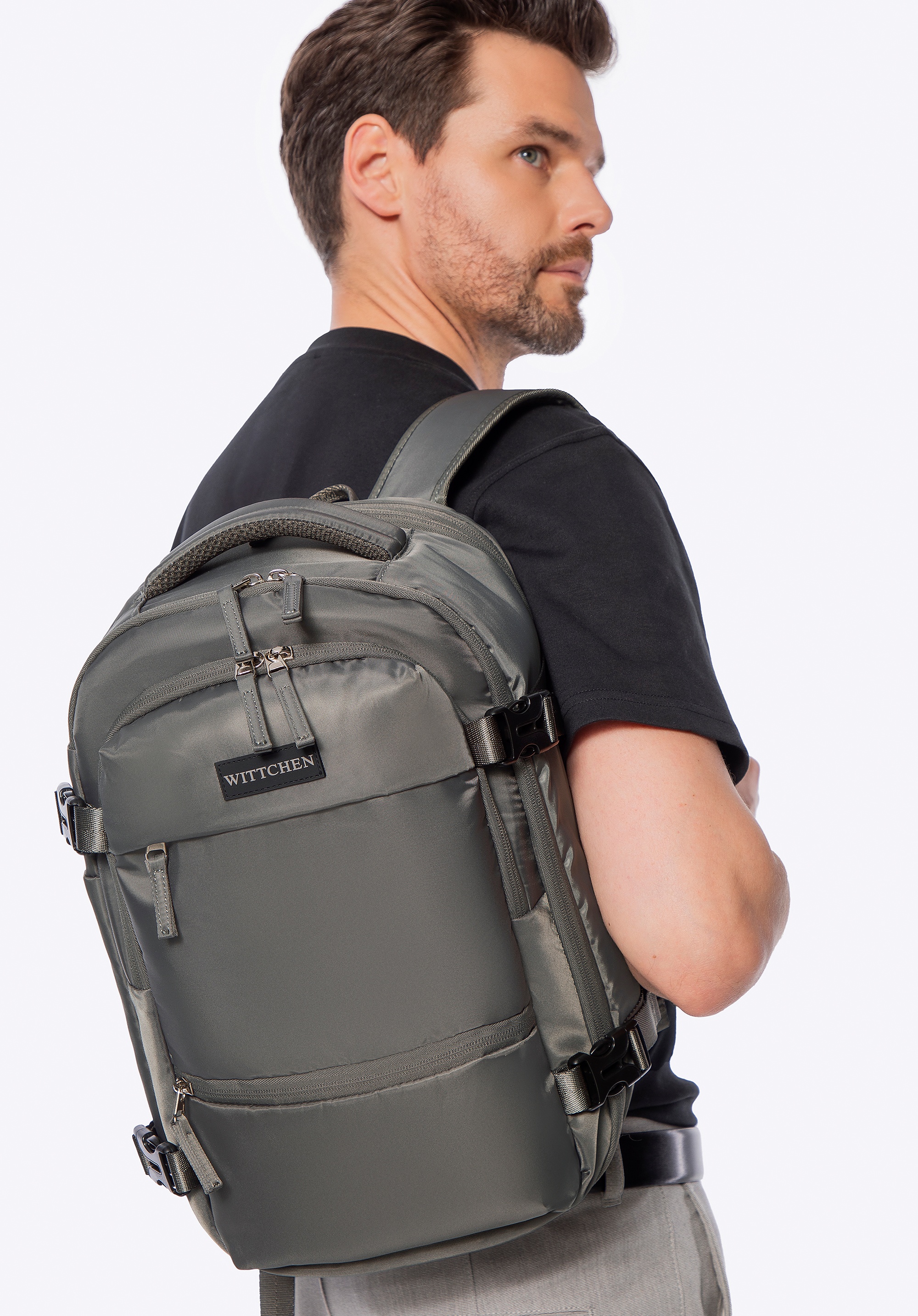 Dodatkowy rabat 25% - Plecak wielofunkcyjny do samolotu z poszerzeniem szary