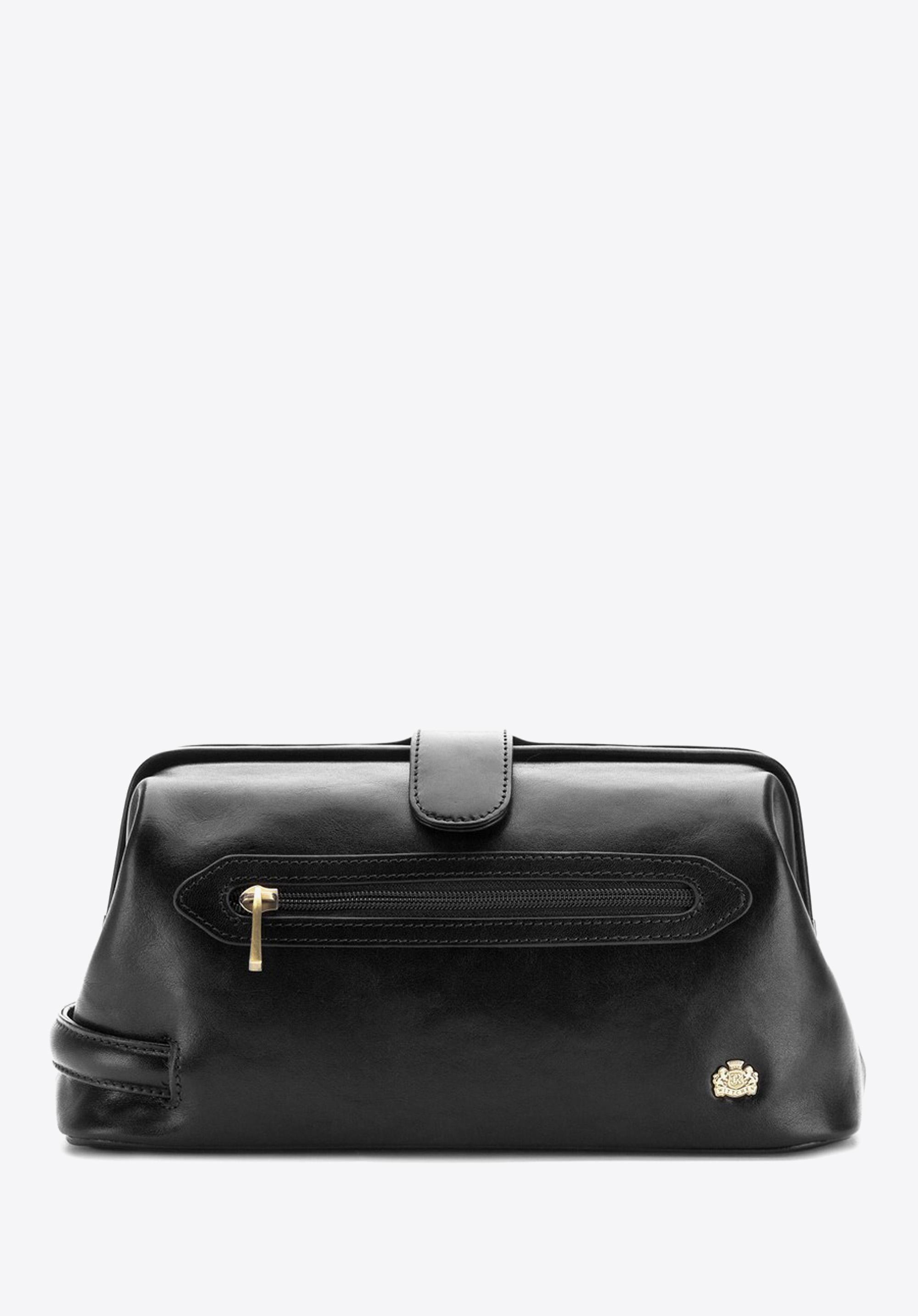 Dodatkowy rabat 25% - Kosmetyczka ze skóry składana czarna